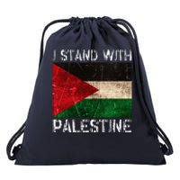 Support I Stand With Palestine Free Palestine Flag Drawstring Bag