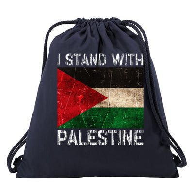 Support I Stand With Palestine Free Palestine Flag Drawstring Bag