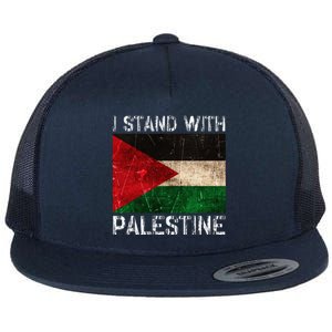 Support I Stand With Palestine Free Palestine Flag Flat Bill Trucker Hat