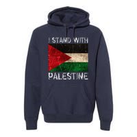 Support I Stand With Palestine Free Palestine Flag Premium Hoodie