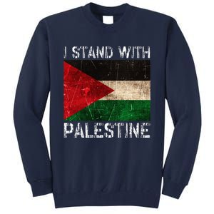 Support I Stand With Palestine Free Palestine Flag Tall Sweatshirt