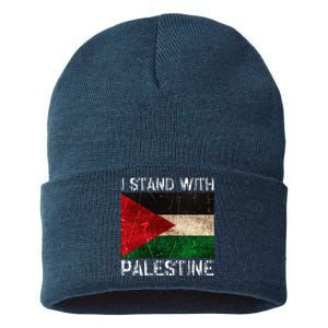 Support I Stand With Palestine Free Palestine Flag Sustainable Knit Beanie