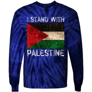 Support I Stand With Palestine Free Palestine Flag Tie-Dye Long Sleeve Shirt