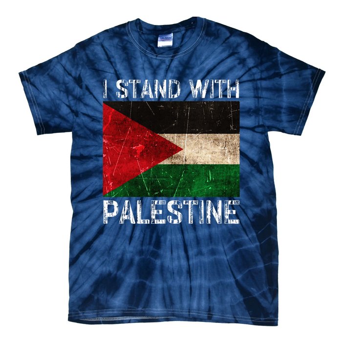 Support I Stand With Palestine Free Palestine Flag Tie-Dye T-Shirt