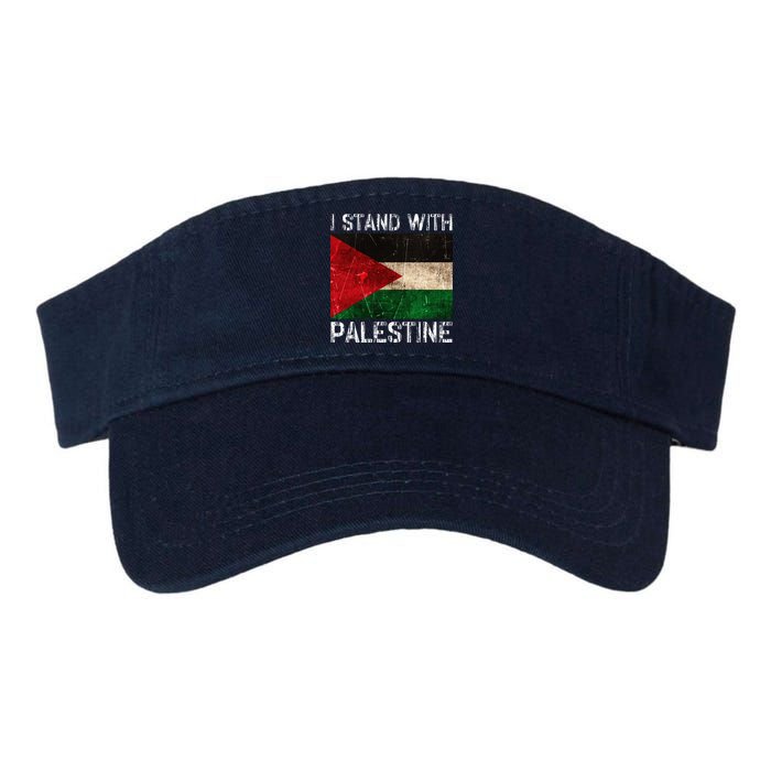 Support I Stand With Palestine Free Palestine Flag Valucap Bio-Washed Visor