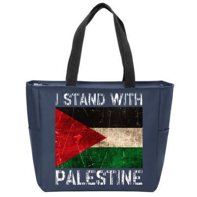 Support I Stand With Palestine Free Palestine Flag Zip Tote Bag