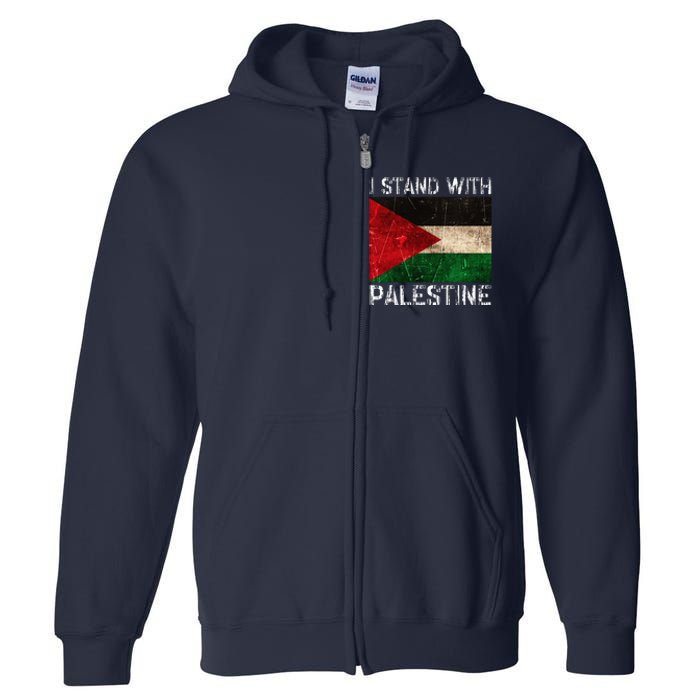 Support I Stand With Palestine Free Palestine Flag Full Zip Hoodie