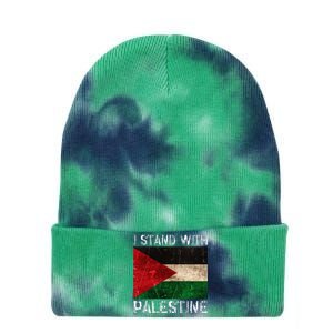 Support I Stand With Palestine Free Palestine Flag Tie Dye 12in Knit Beanie