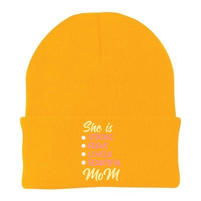 She Is Strong Mom T Knit Cap Winter Beanie