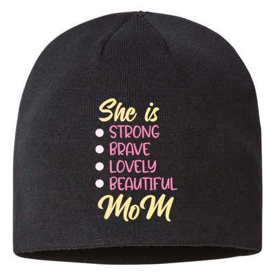 She Is Strong Mom T Sustainable Beanie