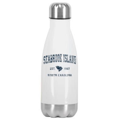 Seabrook Island South Carolina Sc Vintage Sports Stainless Steel Insulated Water Bottle