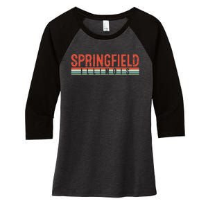 Springfield Illinois Women's Tri-Blend 3/4-Sleeve Raglan Shirt