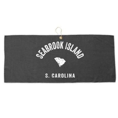 Seabrook Island South Carolina Sc Vintage 70s Athletic Sport Gift Large Microfiber Waffle Golf Towel