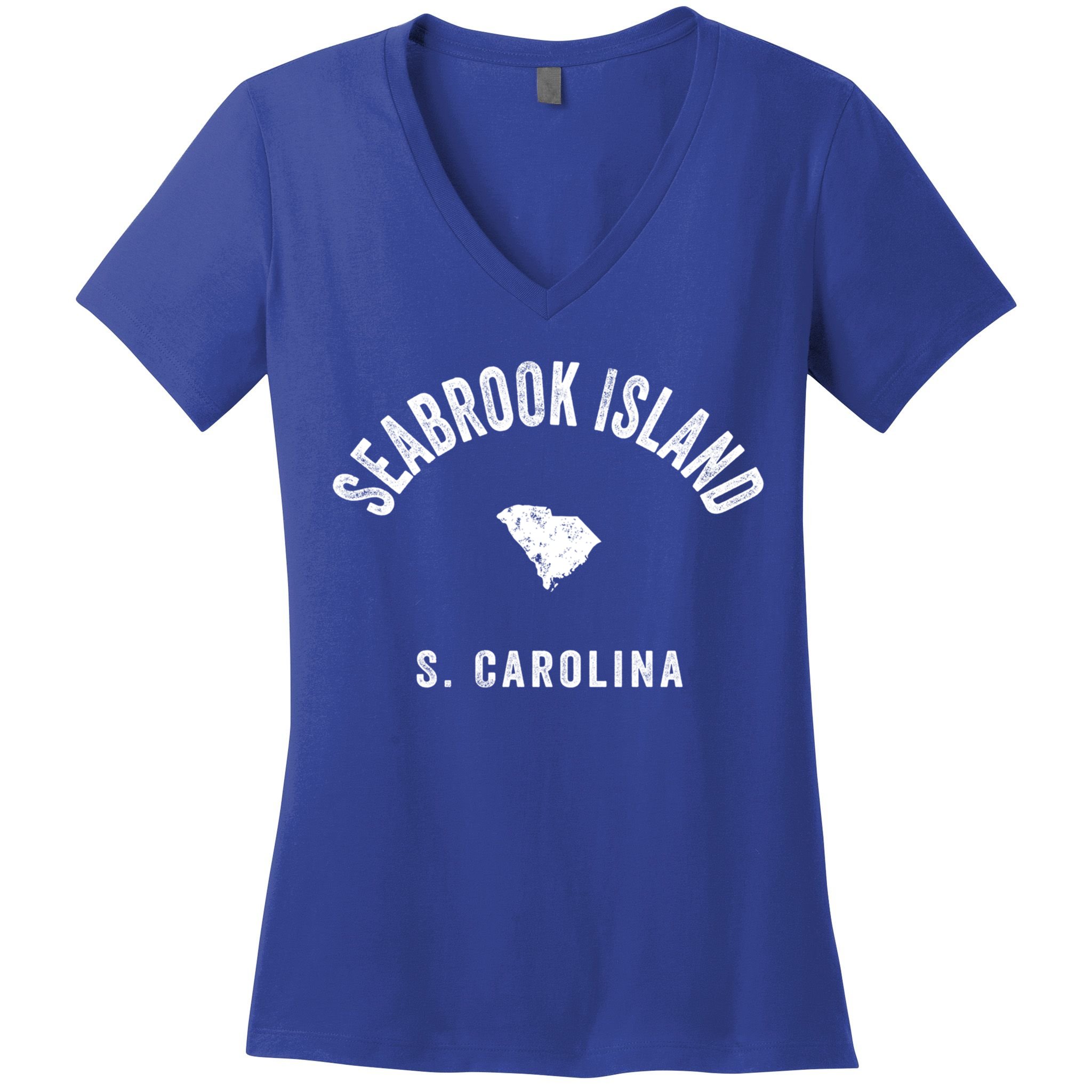 Seabrook Island South Carolina Sc Vintage 70s Athletic Sport Gift Women's V-Neck T-Shirt