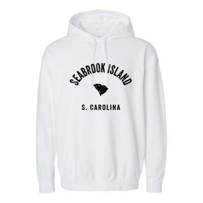 Seabrook Island South Carolina Sc Vintage 70s Athletic Sport Gift Garment-Dyed Fleece Hoodie