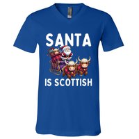 Santa Is Scottish Funny Christmas Scottish Heritage Gift V-Neck T-Shirt