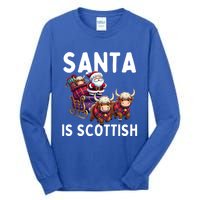 Santa Is Scottish Funny Christmas Scottish Heritage Gift Tall Long Sleeve T-Shirt