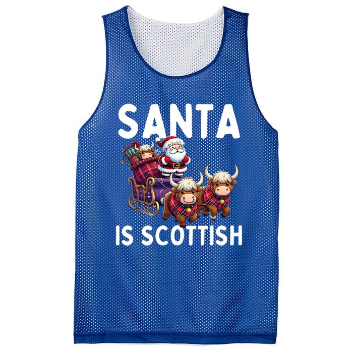 Santa Is Scottish Funny Christmas Scottish Heritage Gift Mesh Reversible Basketball Jersey Tank