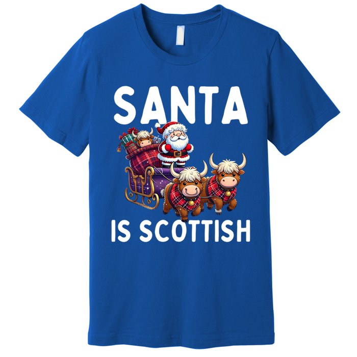 Santa Is Scottish Funny Christmas Scottish Heritage Gift Premium T-Shirt