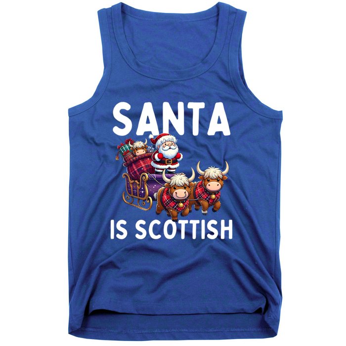 Santa Is Scottish Funny Christmas Scottish Heritage Gift Tank Top