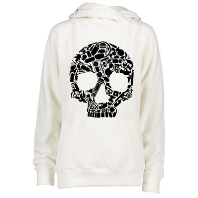 Skull Items Skull Womens Funnel Neck Pullover Hood