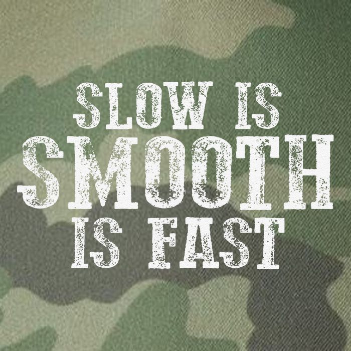 Slow Is Smooth Is Faster Precise Deliberate Controlled Legacy Tie Dye Trucker Hat