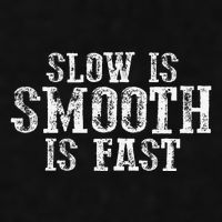 Slow Is Smooth Is Faster Precise Deliberate Controlled Ladies PosiCharge Tri-Blend Wicking Tank
