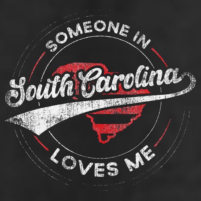 Someone In South Carolina Loves Me South Carolina 7 Panel Mesh Trucker Snapback Hat