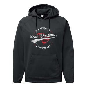 Someone In South Carolina Loves Me South Carolina Performance Fleece Hoodie