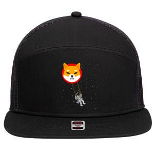 Shiba Inu Swing Army Cryptocurrency Token Doge 7 Panel Mesh Trucker Snapback Hat