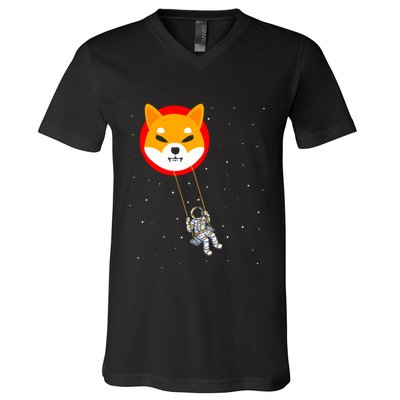 Shiba Inu Swing Army Cryptocurrency Token Doge V-Neck T-Shirt