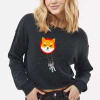 Shiba Inu Swing Army Cryptocurrency Token Doge Cropped Pullover Crew
