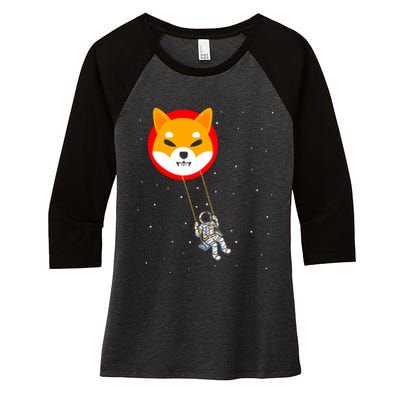 Shiba Inu Swing Army Cryptocurrency Token Doge Women's Tri-Blend 3/4-Sleeve Raglan Shirt