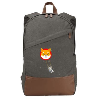Shiba Inu Swing Army Cryptocurrency Token Doge Cotton Canvas Backpack