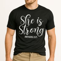 She Is Strong Proverbs 31 25 Gifts Christian Scripture Cooling Performance Crew T-Shirt