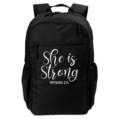 She Is Strong Proverbs 31 25 Gifts Christian Scripture Daily Commute Backpack