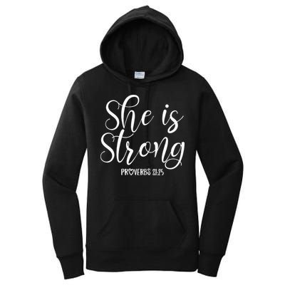 She Is Strong Proverbs 31 25 Gifts Christian Scripture Women's Pullover Hoodie