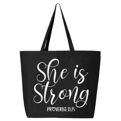 She Is Strong Proverbs 31 25 Gifts Christian Scripture 25L Jumbo Tote