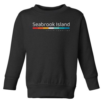 Seabrook Island Sc South Carolina Retro Design Toddler Sweatshirt