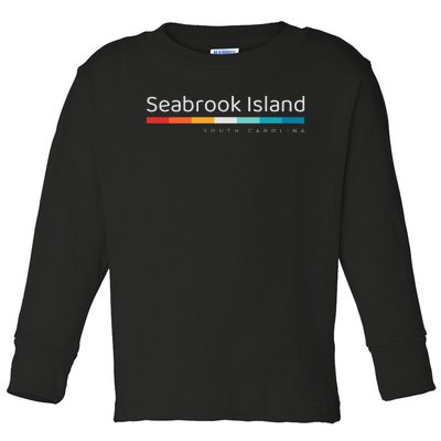 Seabrook Island Sc South Carolina Retro Design Toddler Long Sleeve Shirt