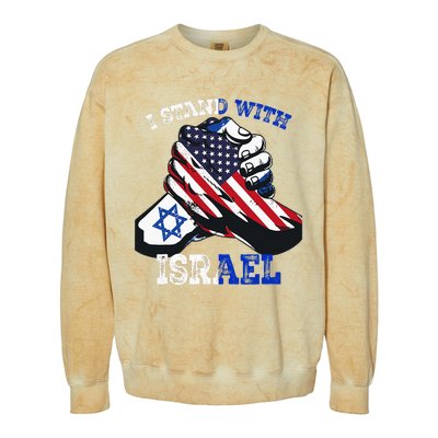 Support I Stand With Israel Jewish Heritage Colorblast Crewneck Sweatshirt