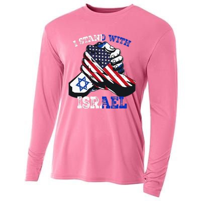 Support I Stand With Israel Jewish Heritage Cooling Performance Long Sleeve Crew