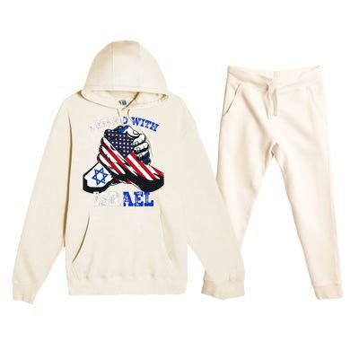 Support I Stand With Israel Jewish Heritage Premium Hooded Sweatsuit Set