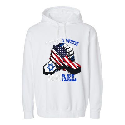 Support I Stand With Israel Jewish Heritage Garment-Dyed Fleece Hoodie