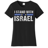 Support I Stand With Israel Jewish Heritage Israeli Flag Women's T-Shirt