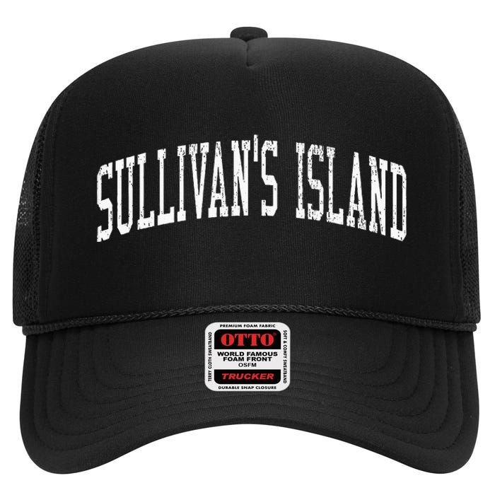 SullivanS Island Sc Vintage Athletic Sports Js02 High Crown Mesh Back Trucker Hat