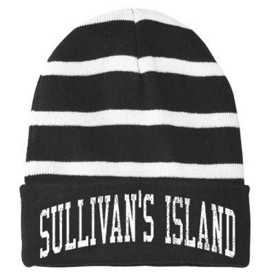 SullivanS Island Sc Vintage Athletic Sports Js02 Striped Beanie with Solid Band