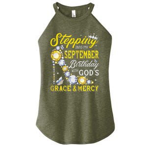 Stepping Into September Birthday With Gods Grace And Mercy Women's Perfect Tri Rocker Tank