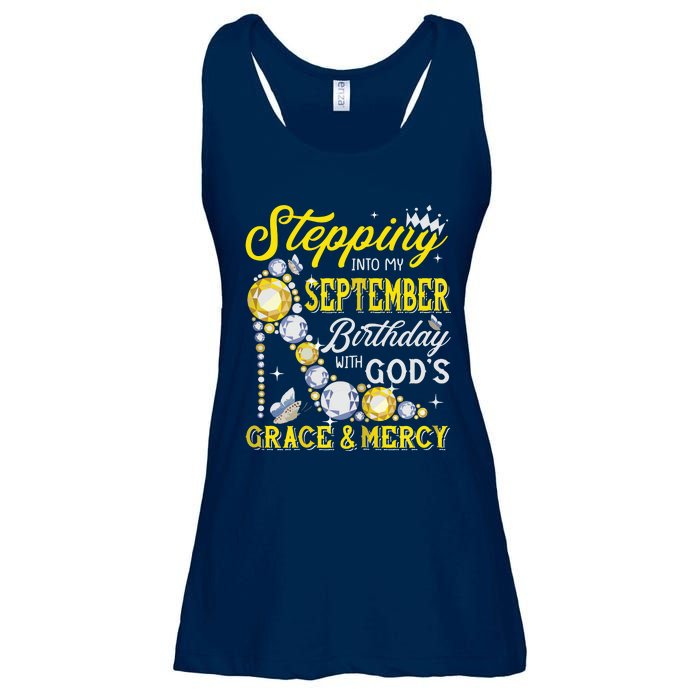 Stepping Into September Birthday With Gods Grace And Mercy Ladies Essential Flowy Tank