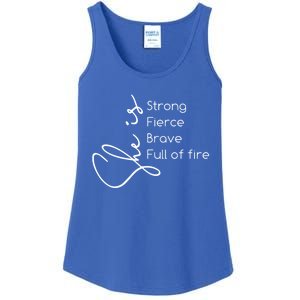 She Is Strong Fierce Brave Full Of Fire Feminist Strong Gift Ladies Essential Tank